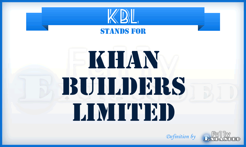 KBL - Khan Builders Limited