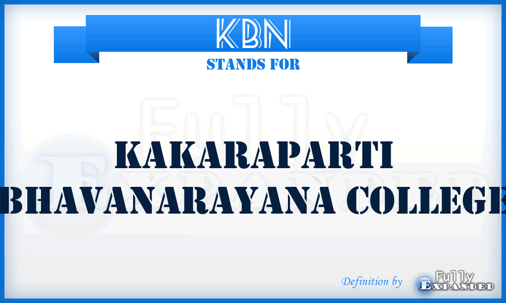 KBN - Kakaraparti Bhavanarayana College