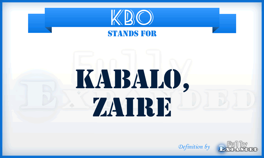 KBO - Kabalo, Zaire