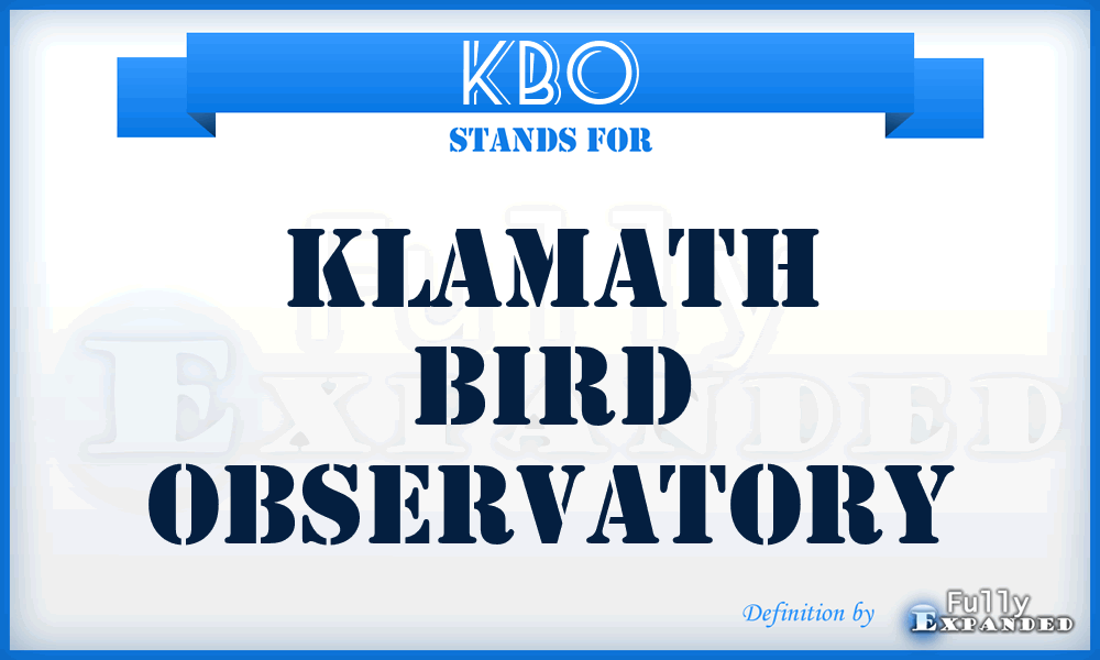 KBO - Klamath Bird Observatory