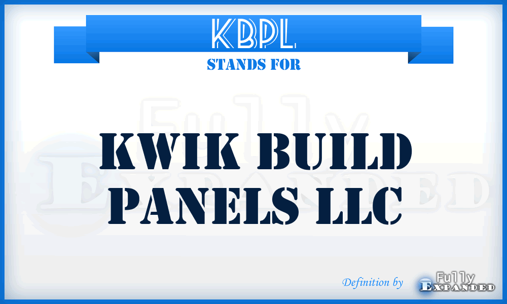 KBPL - Kwik Build Panels LLC
