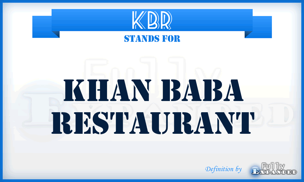 KBR - Khan Baba Restaurant