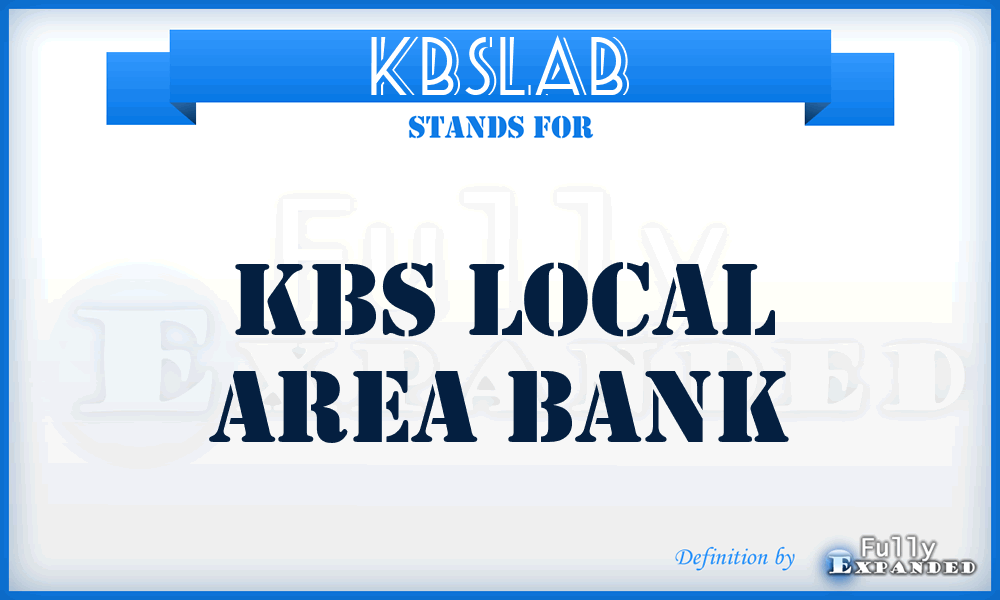 KBSLAB - KBS Local Area Bank