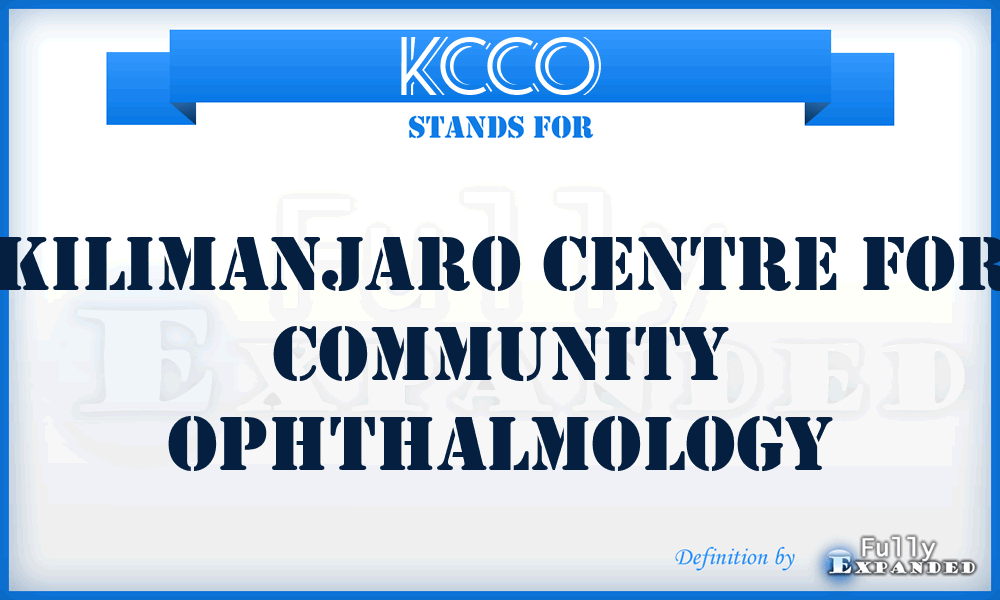 KCCO - Kilimanjaro Centre for Community Ophthalmology