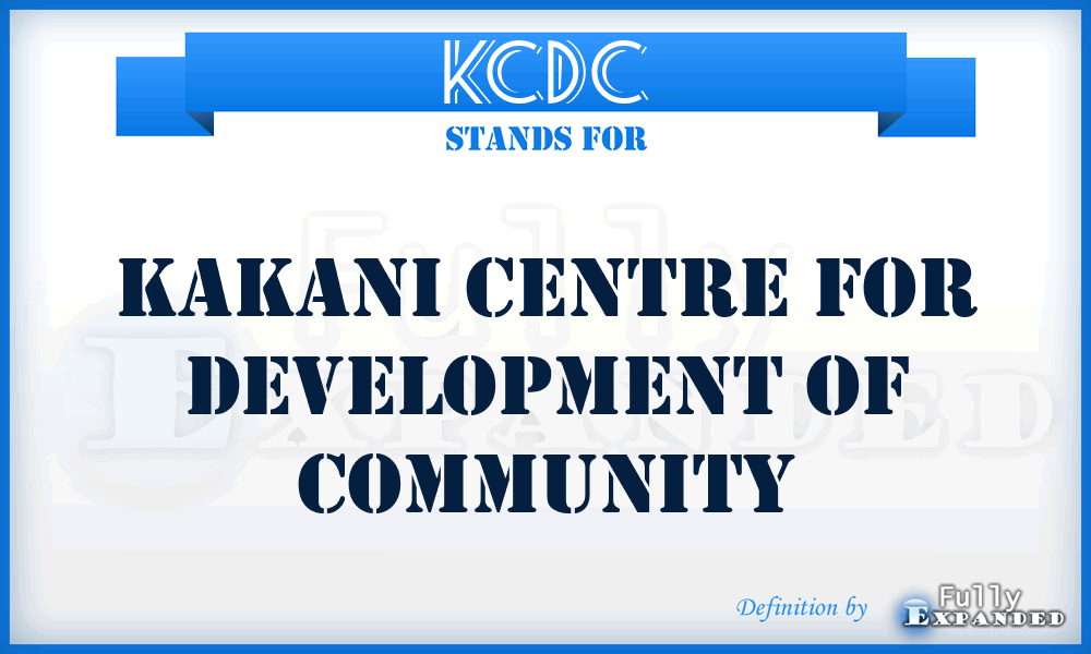 KCDC - Kakani Centre for Development of Community