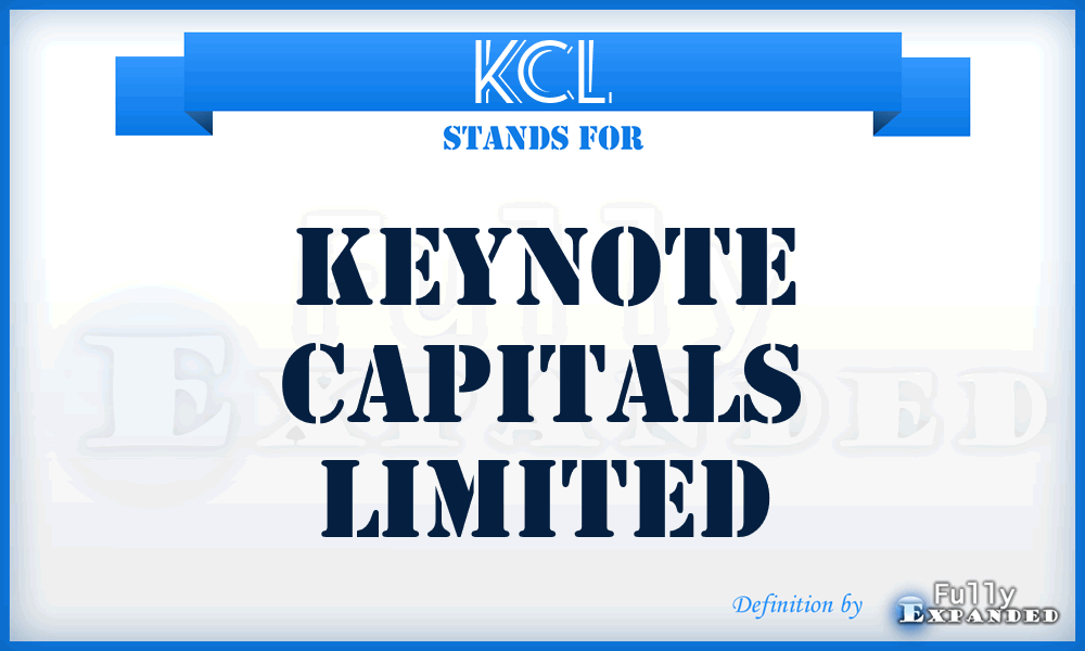 KCL - Keynote Capitals Limited