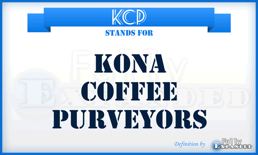 KCP - Kona Coffee Purveyors