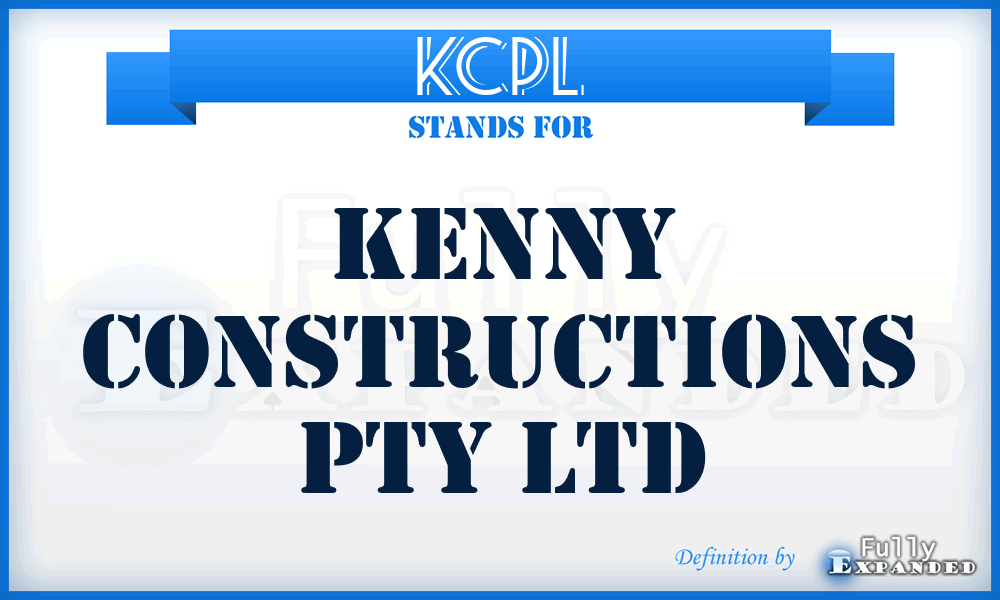 KCPL - Kenny Constructions Pty Ltd