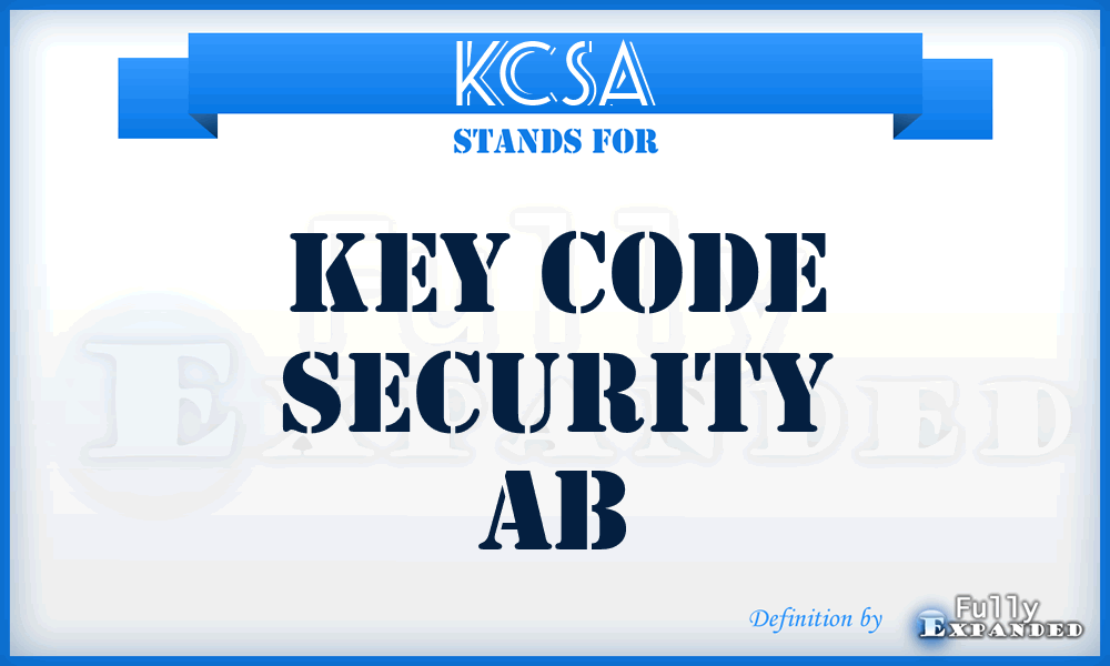 KCSA - Key Code Security Ab