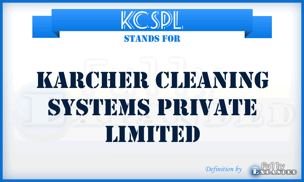 KCSPL - Karcher Cleaning Systems Private Limited