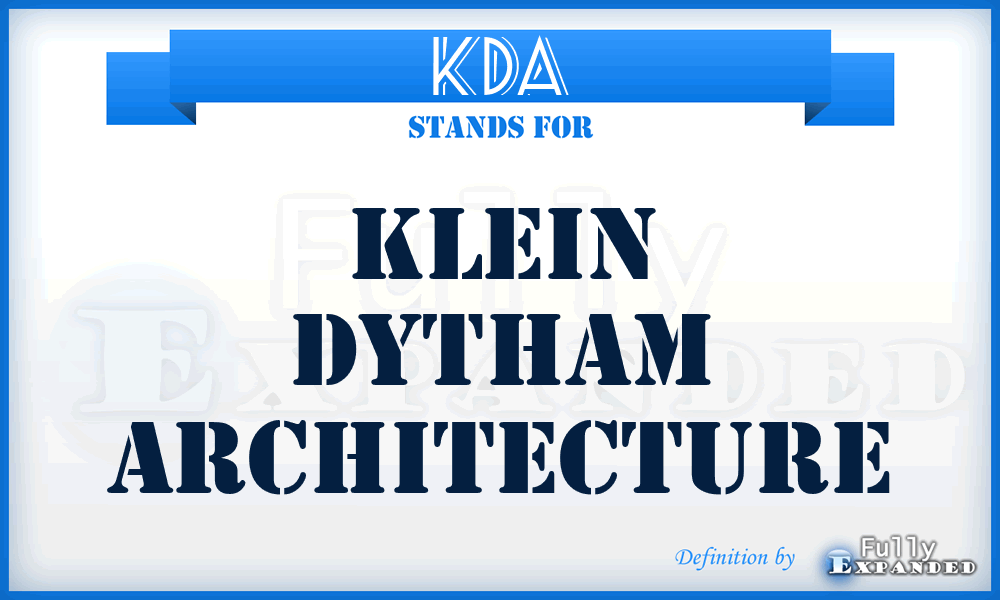 KDA - Klein Dytham Architecture