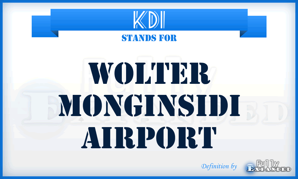 KDI - Wolter Monginsidi airport