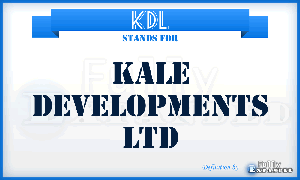 KDL - Kale Developments Ltd
