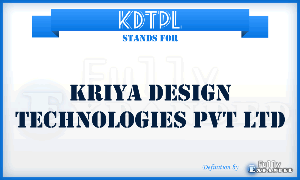 KDTPL - Kriya Design Technologies Pvt Ltd