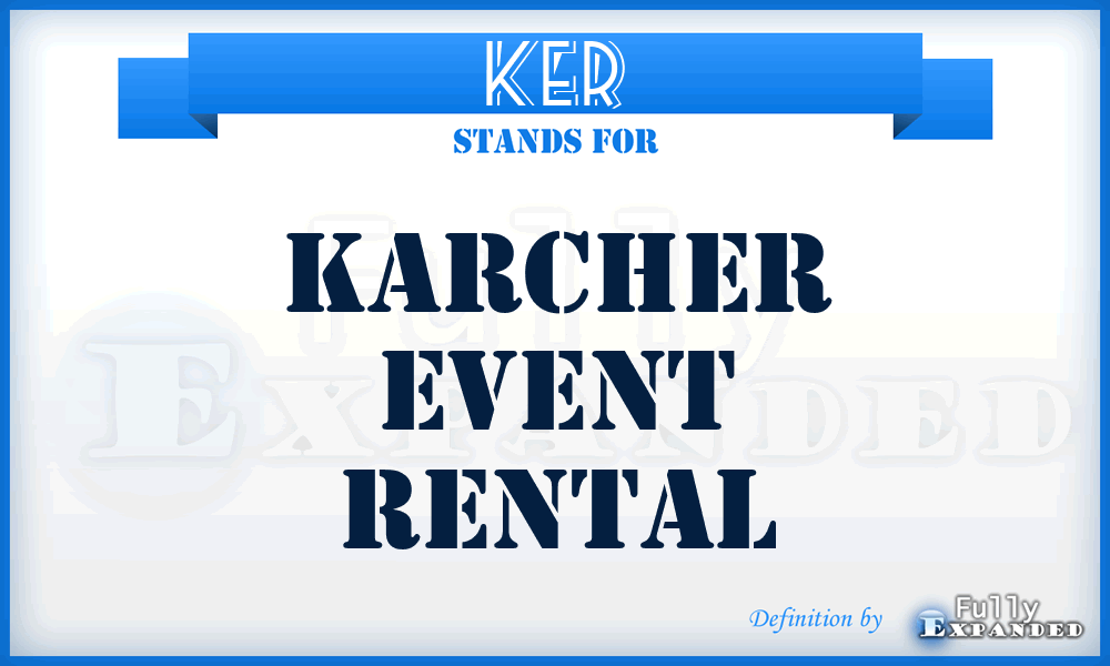 KER - Karcher Event Rental