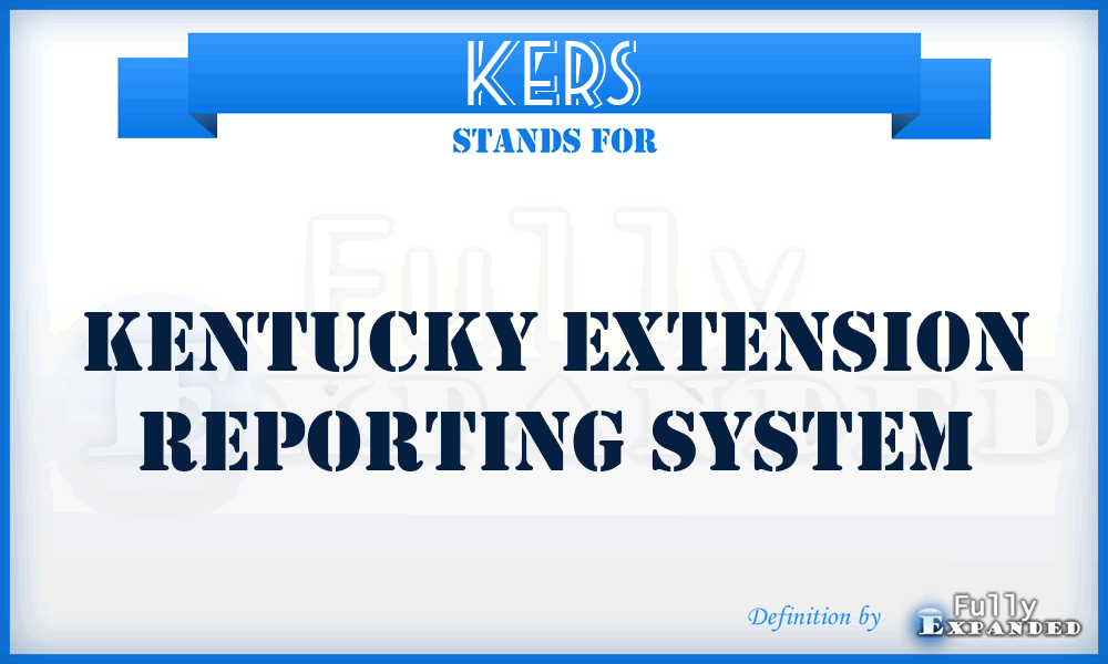 KERS - Kentucky Extension Reporting System