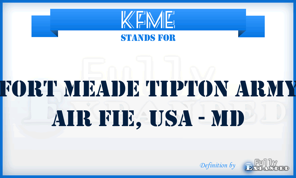 KFME - Fort Meade Tipton Army Air Fie, USA - MD