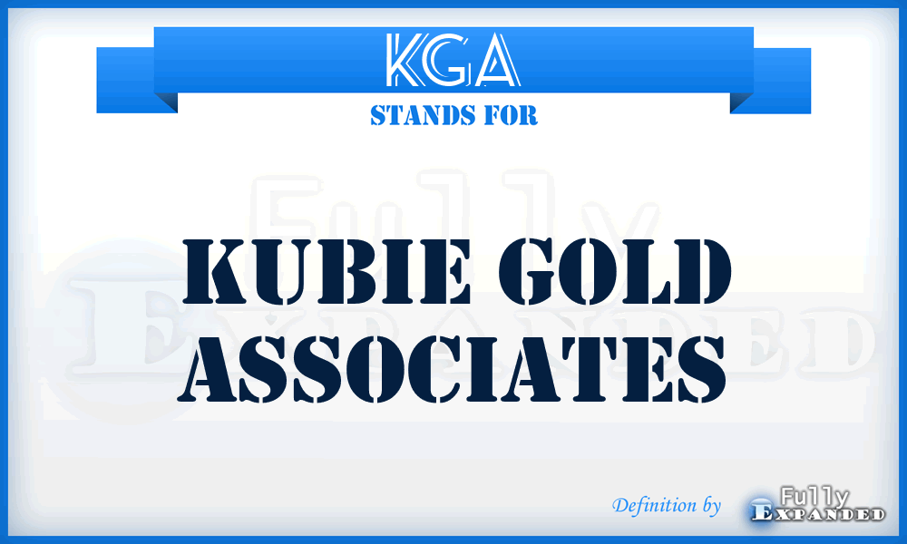 KGA - Kubie Gold Associates