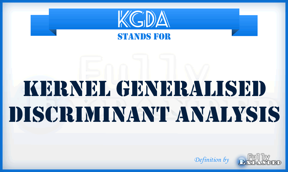 KGDA - Kernel Generalised Discriminant Analysis