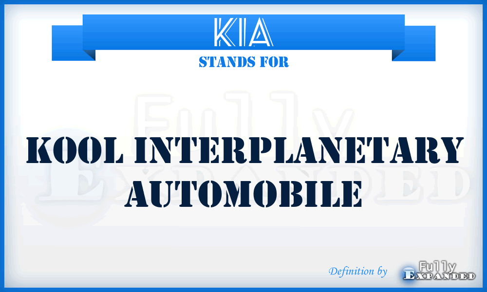 KIA - Kool Interplanetary Automobile