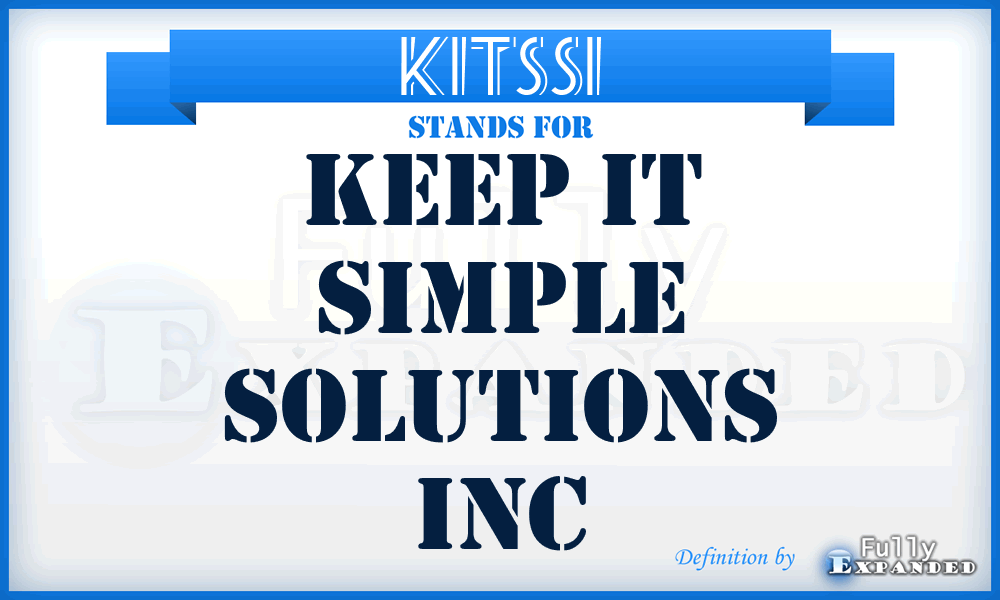 KITSSI - Keep IT Simple Solutions Inc