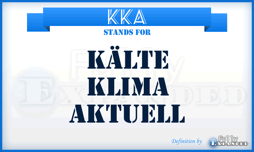 KKA - Kälte Klima Aktuell