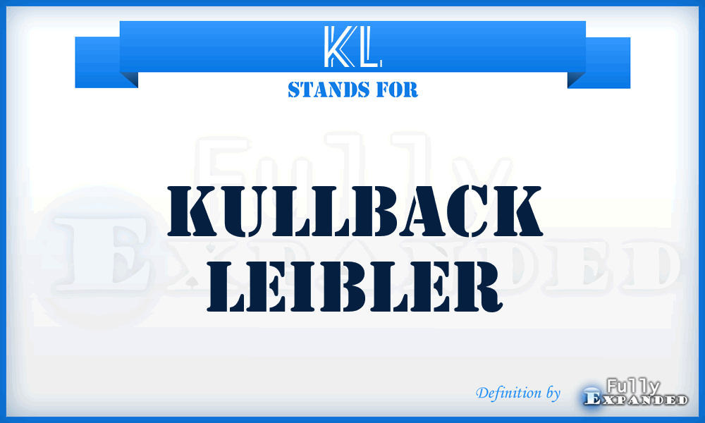 KL - Kullback Leibler