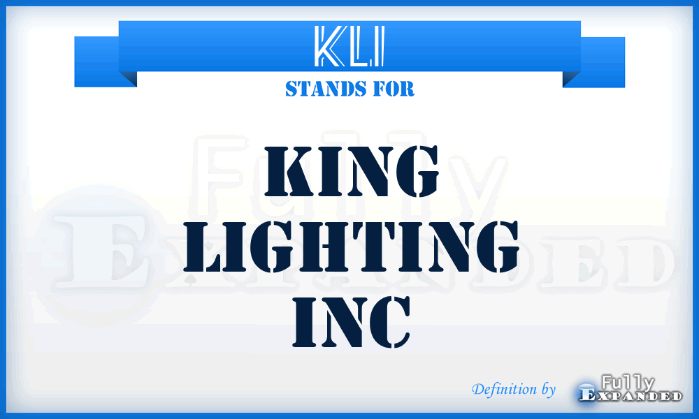 KLI - King Lighting Inc