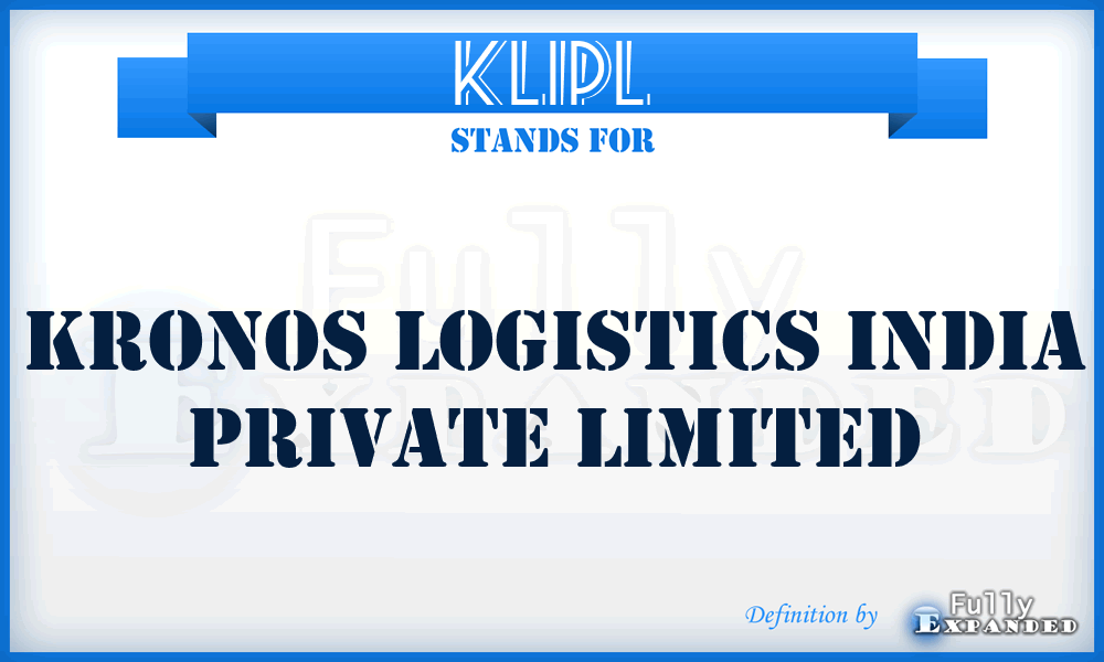 KLIPL - Kronos Logistics India Private Limited