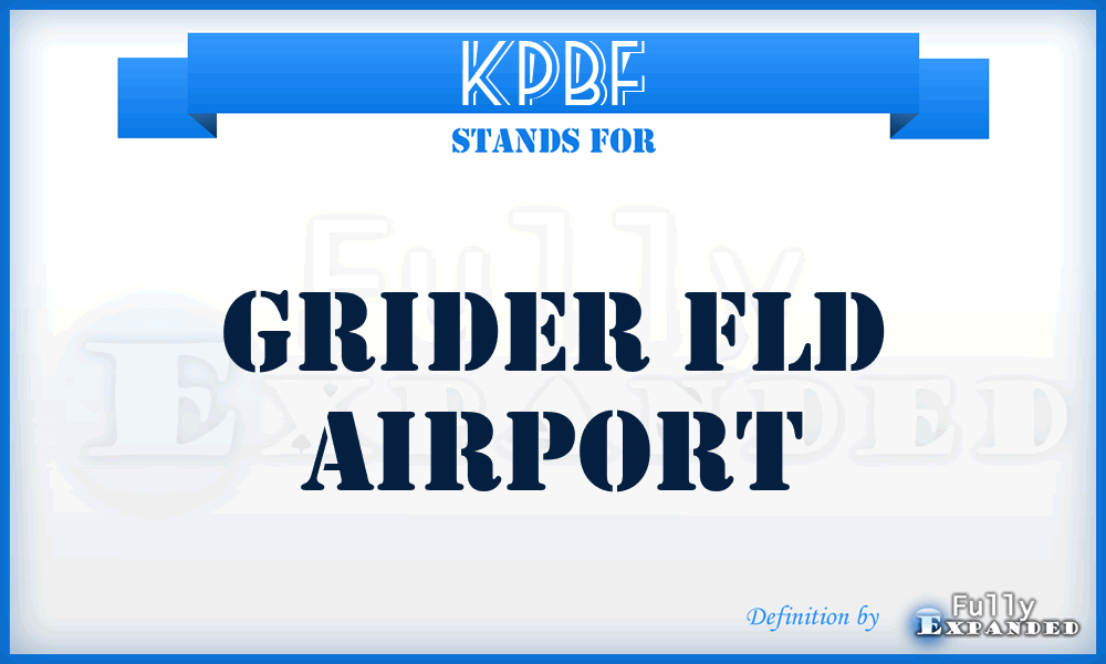 KPBF - Grider Fld airport