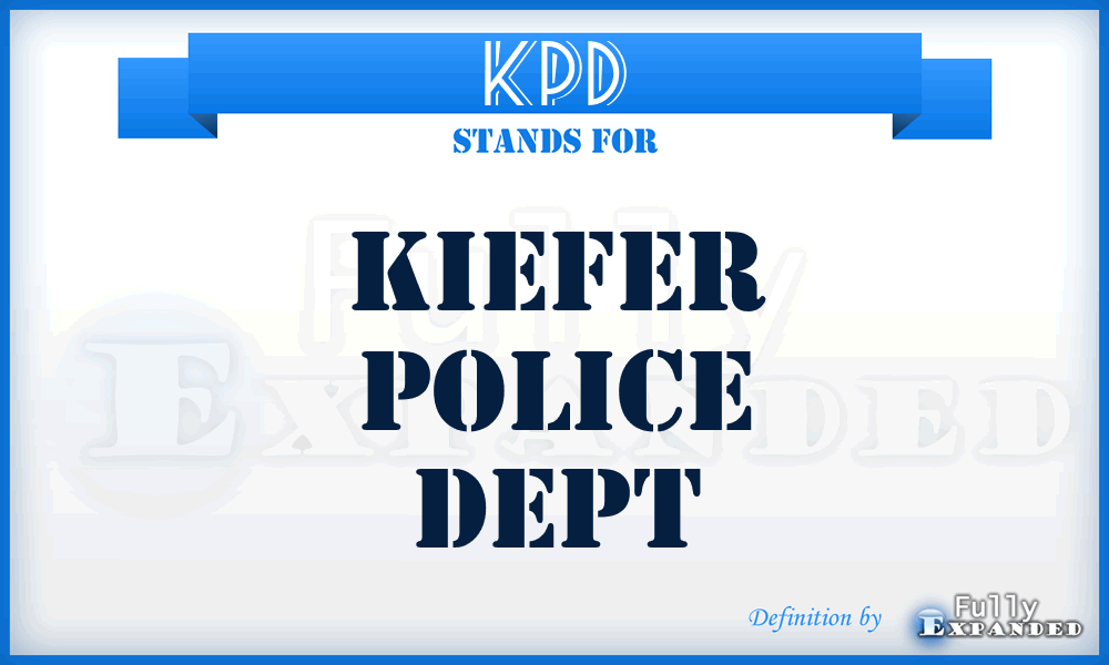 KPD - Kiefer Police Dept