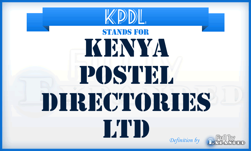 KPDL - Kenya Postel Directories Ltd