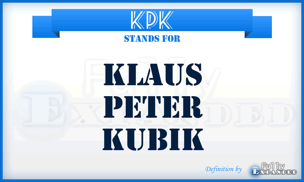 KPK - Klaus Peter Kubik