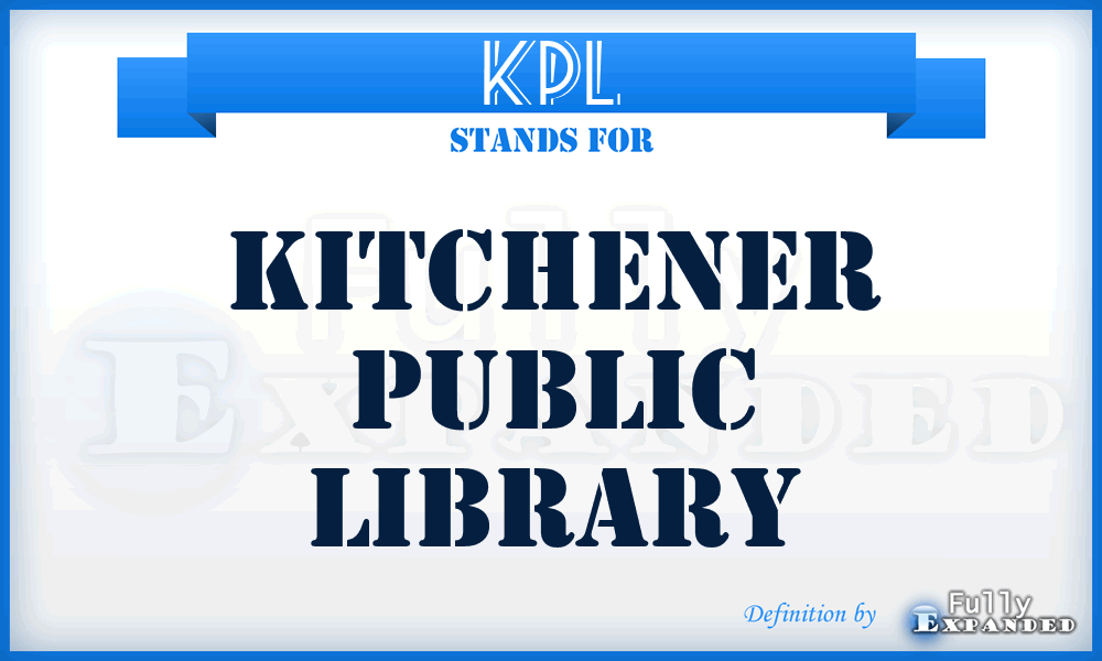 KPL - Kitchener Public Library
