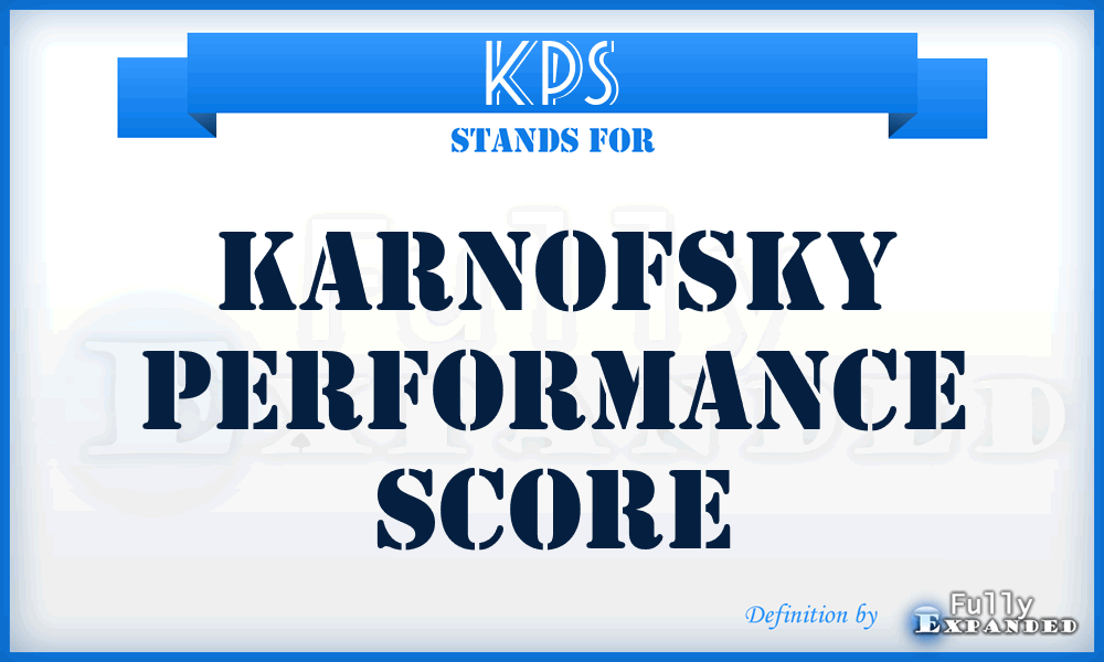KPS - Karnofsky performance score