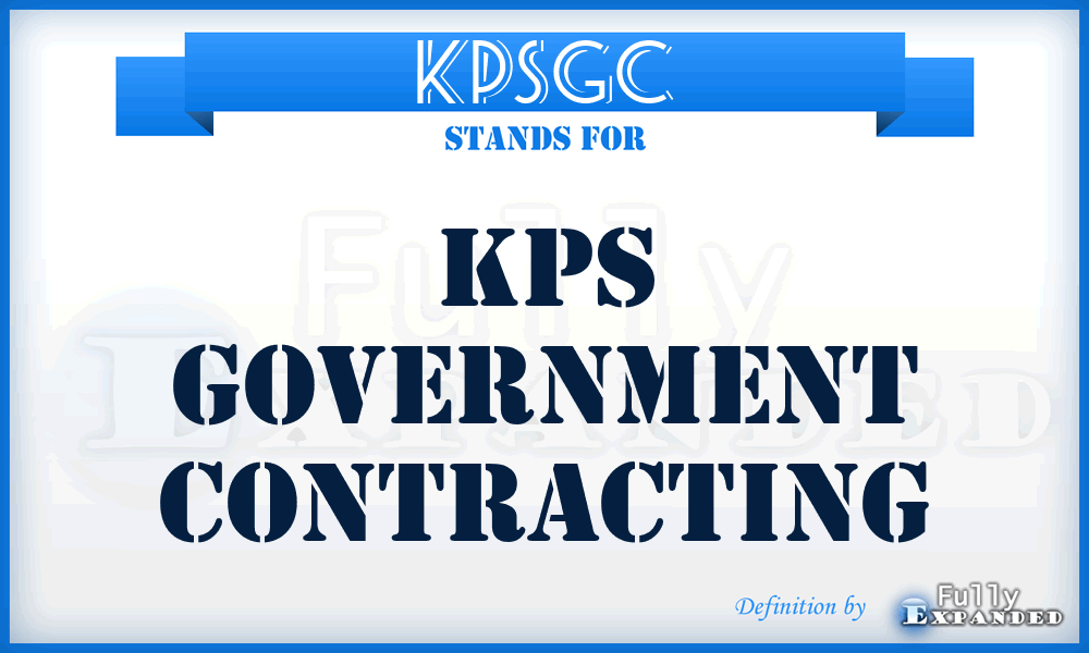 KPSGC - KPS Government Contracting