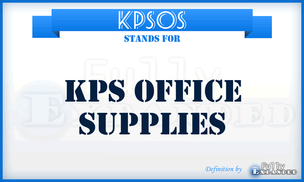 KPSOS - KPS Office Supplies