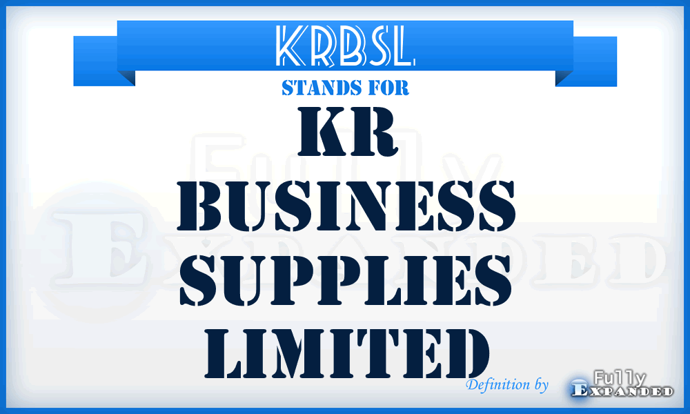 KRBSL - KR Business Supplies Limited