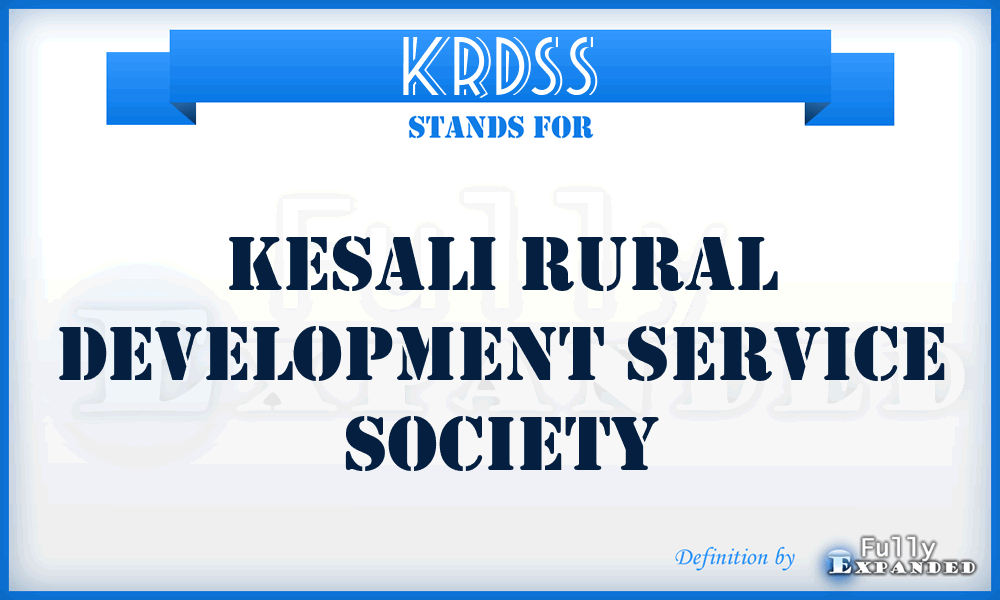 KRDSS - Kesali Rural Development Service Society