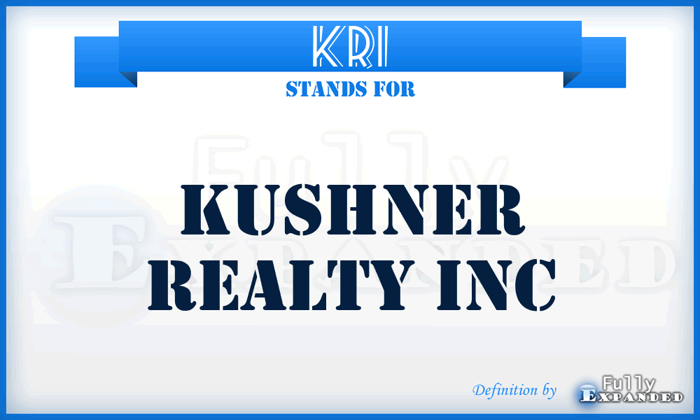 KRI - Kushner Realty Inc