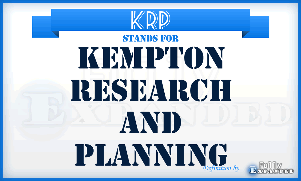 KRP - Kempton Research and Planning
