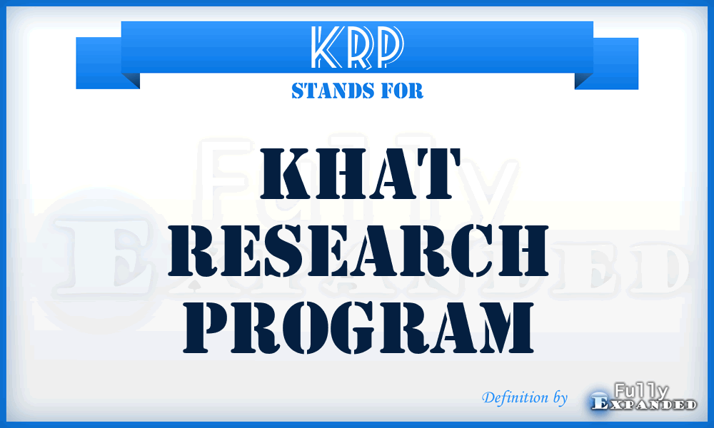 KRP - Khat Research Program