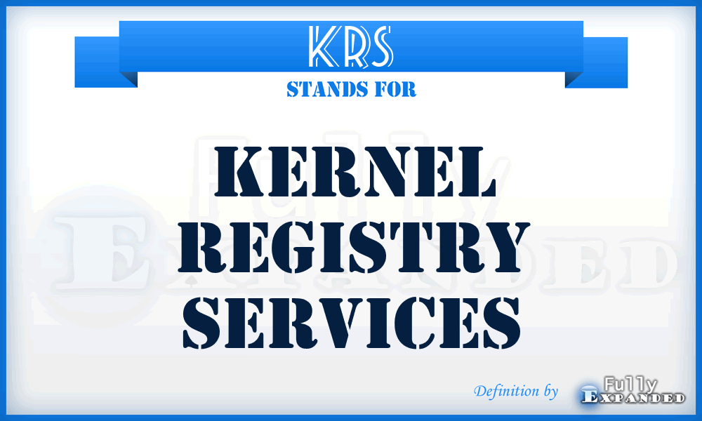 KRS - Kernel Registry Services