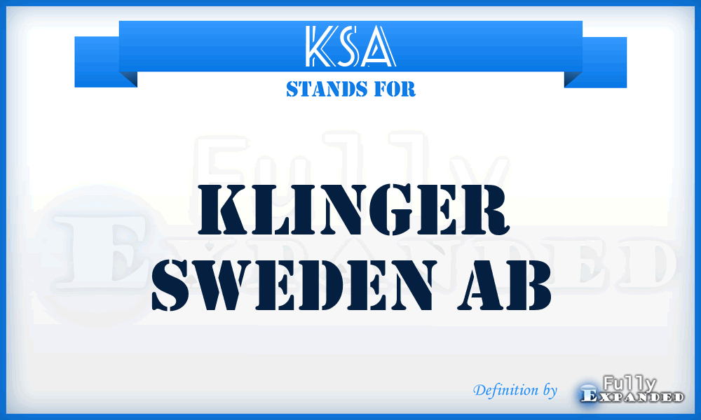 KSA - Klinger Sweden Ab