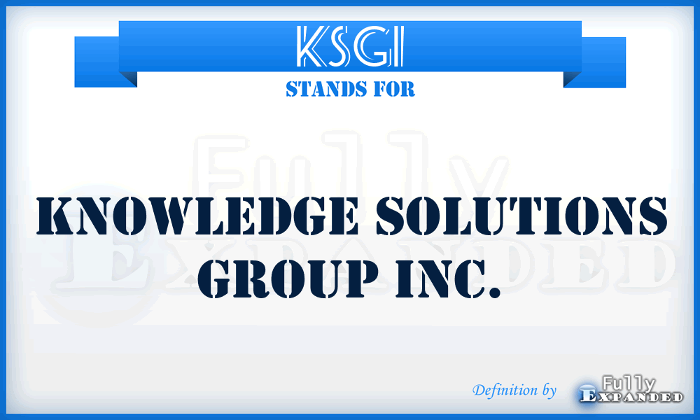 KSGI - Knowledge Solutions Group Inc.