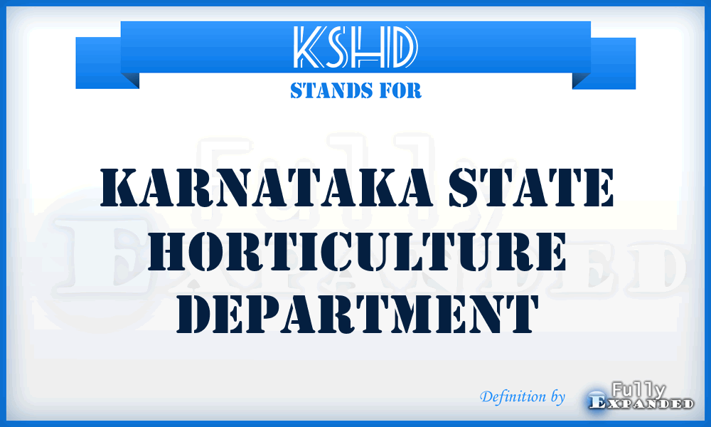 KSHD - Karnataka State Horticulture Department