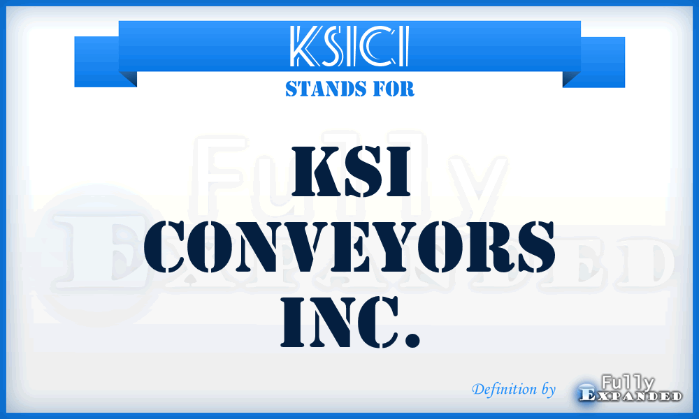 KSICI - KSI Conveyors Inc.