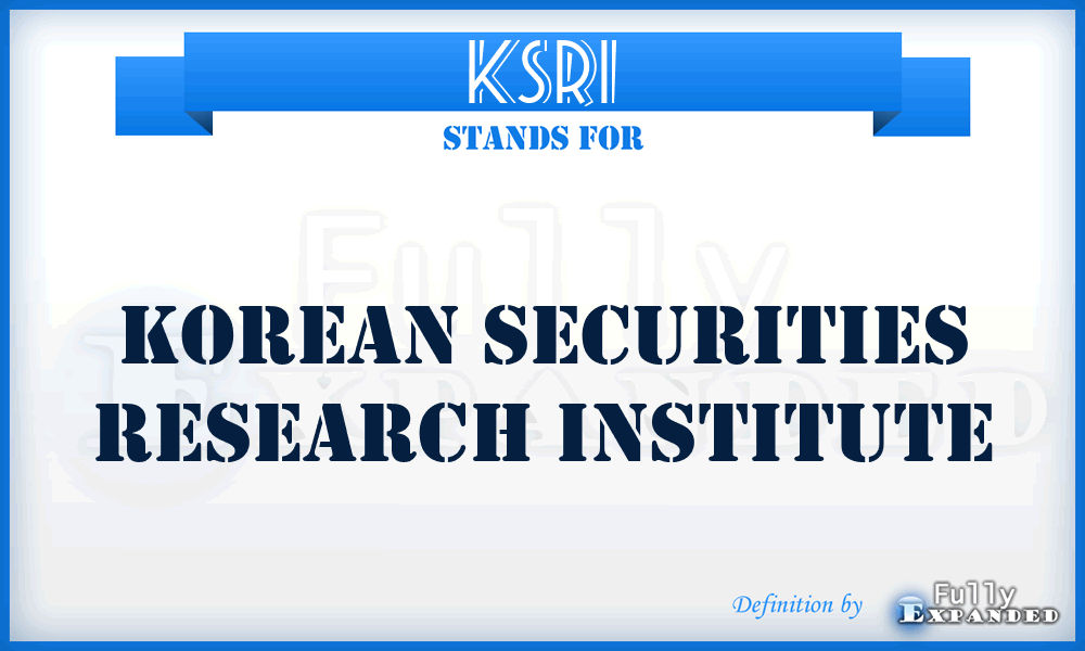 KSRI - Korean Securities Research Institute