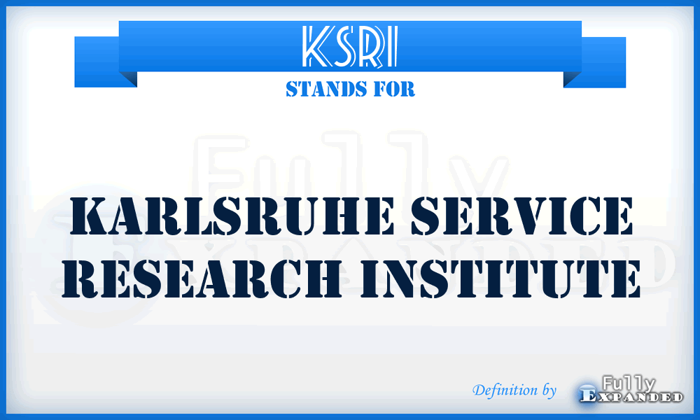 KSRI - Karlsruhe Service Research Institute