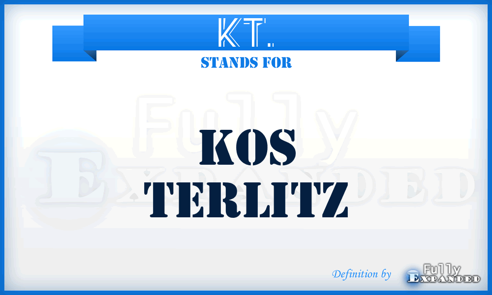 KT. - Kos Terlitz